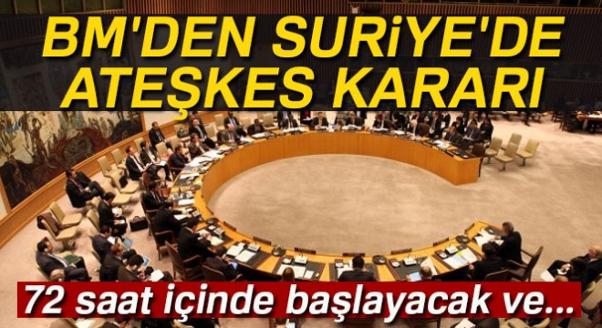 BM den Suriye de ateşkes kararı